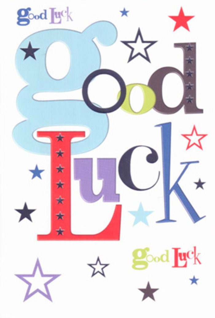 This good luck card from South Hornchurch is as vibrant as the neighbourhood's festival days, bursting with joyful hues and upbeat energy. Each carefully shaped letter comes alive against a backdrop of bright white, from the wide, friendly pastel blues to the slender, striking midnight blacks and exuberant reds. Dazzling stars in navy, lavender, and hints of green leap across the composition, creating the impression of confetti thrown in celebration after reaching a milestone-whether at a local school awards event or a new business opening on Mungo Park Road. The card's open design allows each element space to shine, akin to the way sunlight fills an early morning florist shop. Every letter and decorative star seems to cheer from the sideline, fueling dreams and bolstering confidence as only a close-knit community can. Beneath its smooth texture is the promise of craftsmanship, the same care found in every South Hornchurch Florist arrangement. More than just a message, this card is a colourful companion into the unknown-infused with hope, good fortune, and the enduring belief that new journeys are always at hand in South Hornchurch.